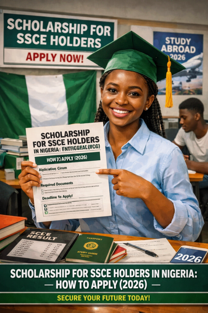 Scholarship for SSCE Holders in Nigeria: How to Apply (2026) Scholarship for SSCE Holders in Nigeria: How to Apply (2026)